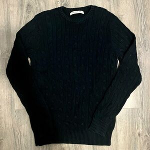 Cable Knit Old Navy Sweater: Black - MADE IN CHINA